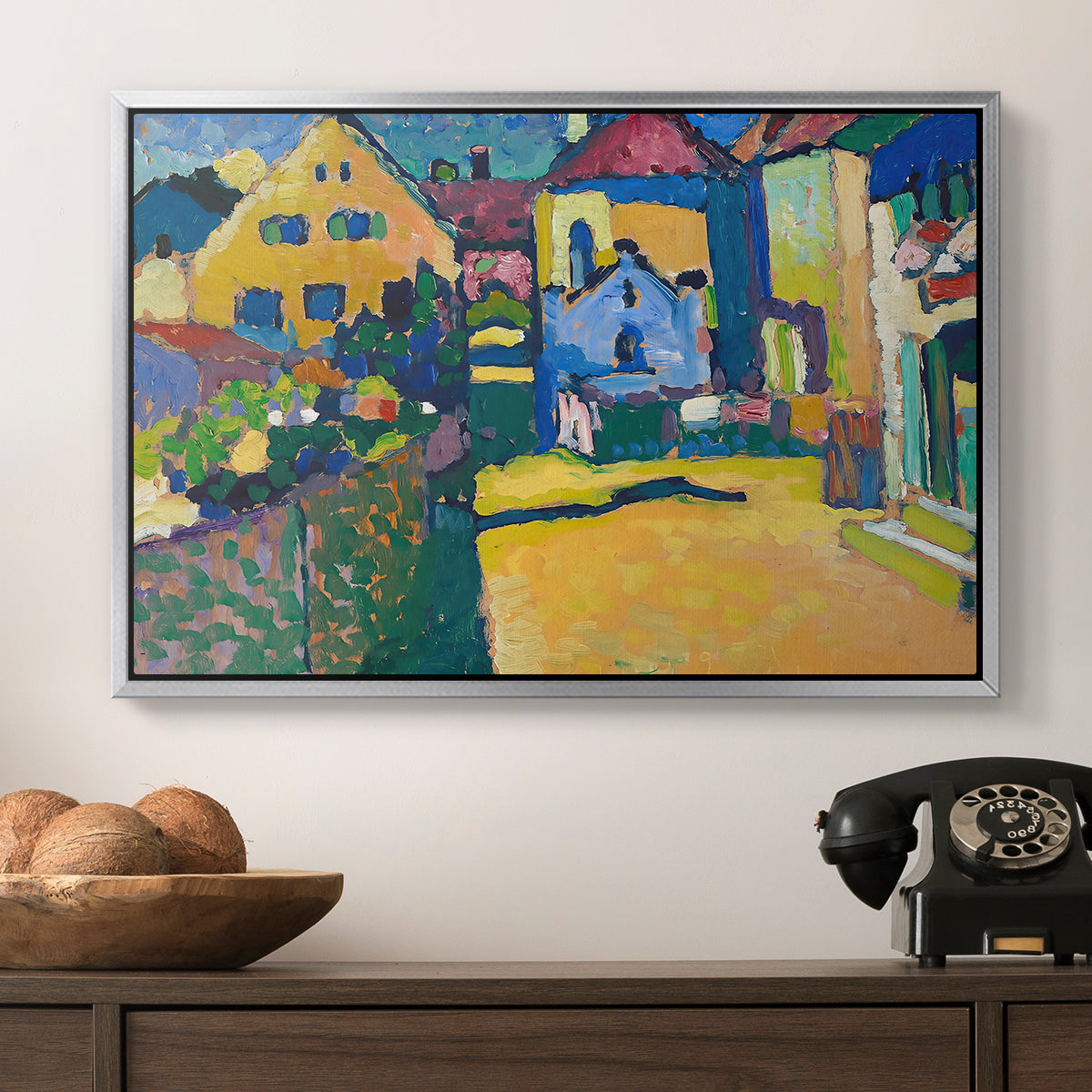 Green Lane in Murnau, 1909 - Floater Framed Canvas Print