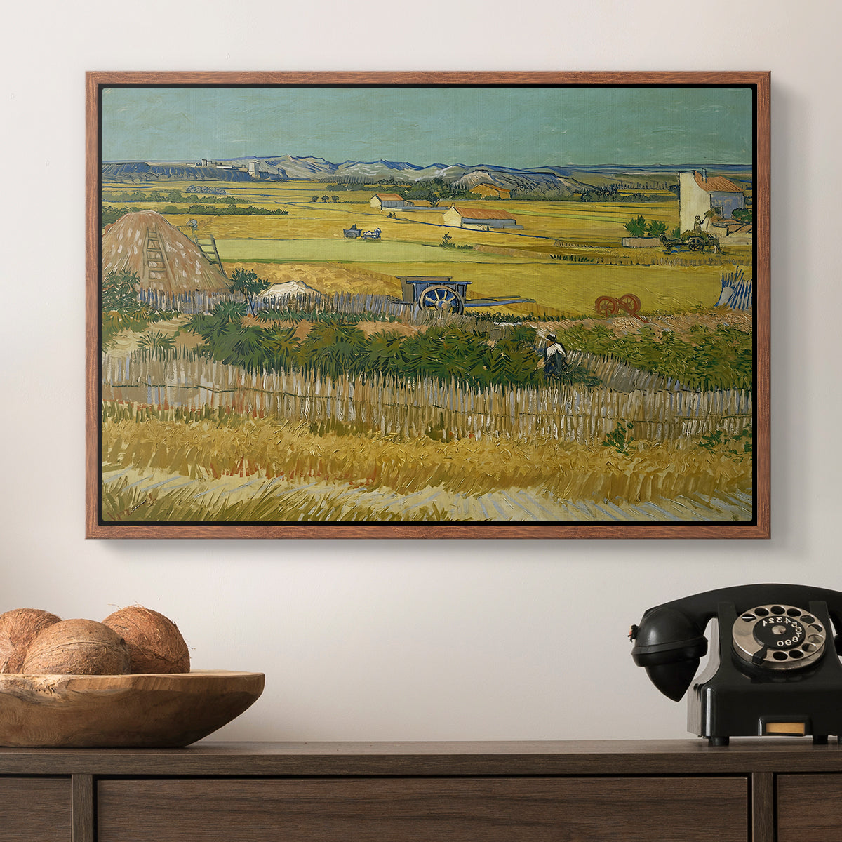 The Harvest, 1888 - Floater Framed Canvas Print