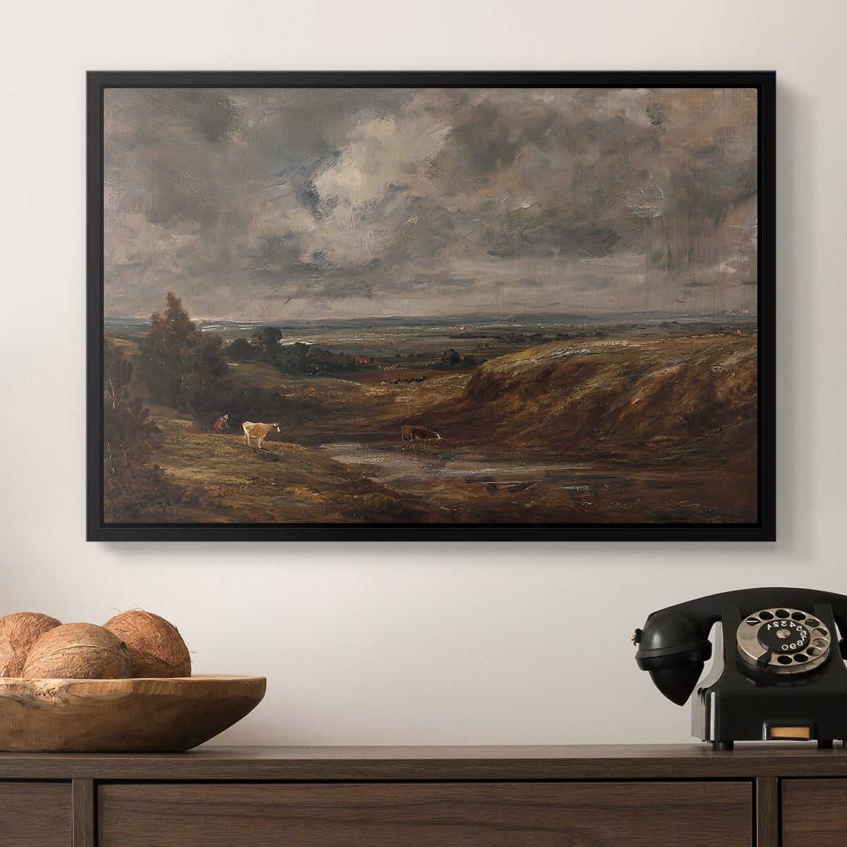 Hampstead Heath, 1825 - Floater Framed Canvas Print