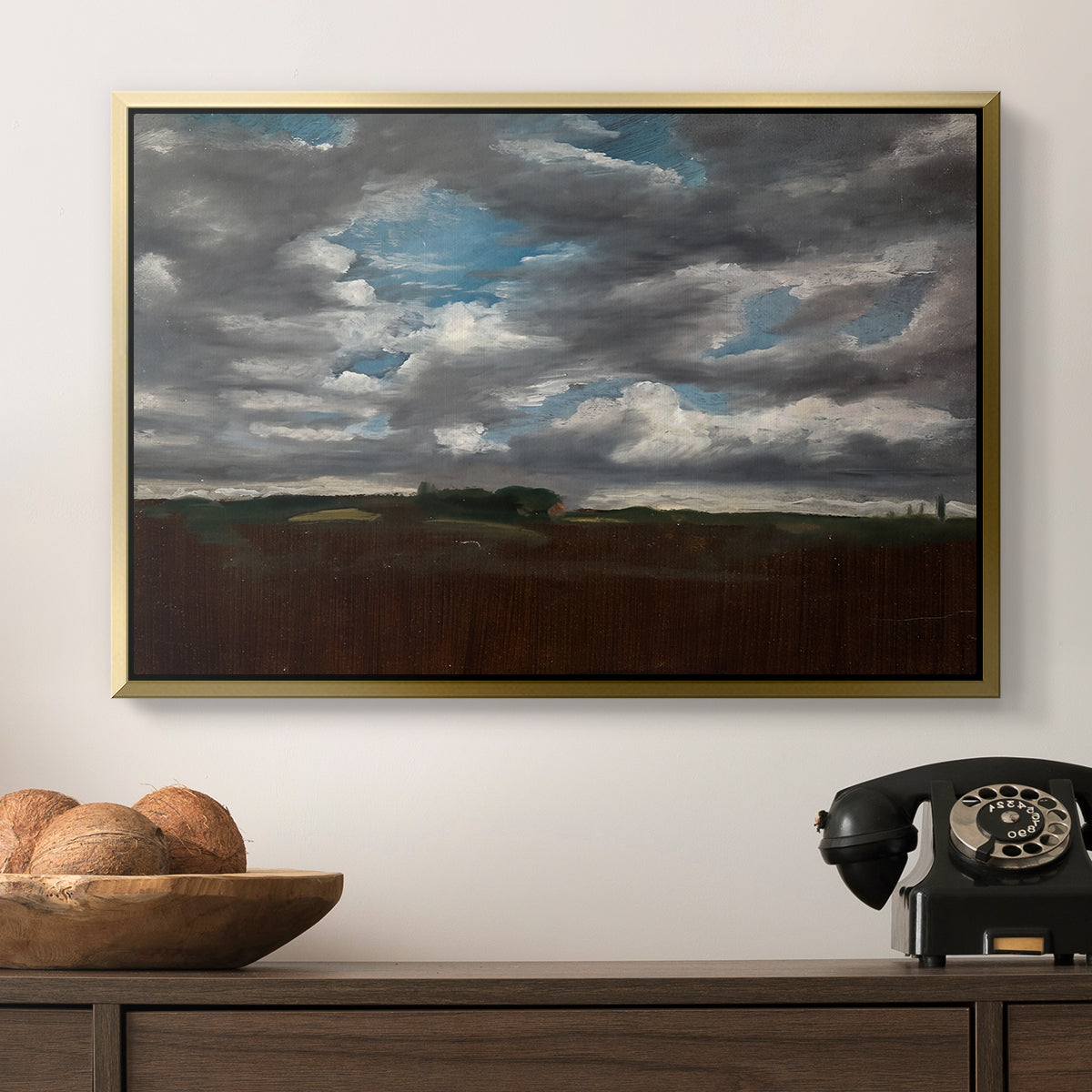Extensive Landscape with Grey Clouds, c. 1821-1822 - Floater Framed Canvas Print