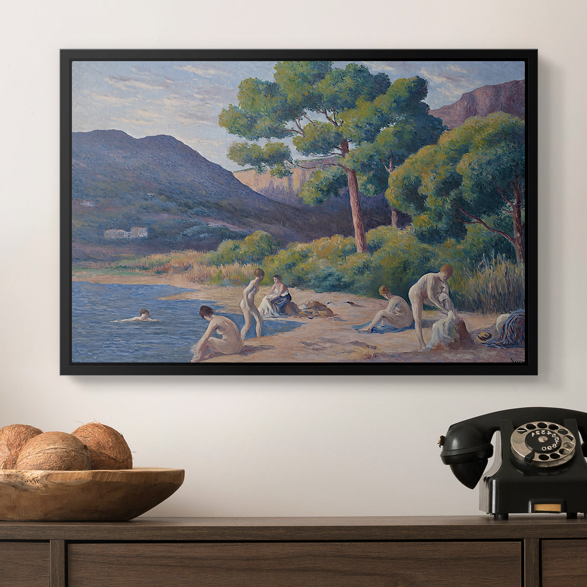 Bathers in Saint-Tropez, c. 1909 - Floater Framed Canvas Print