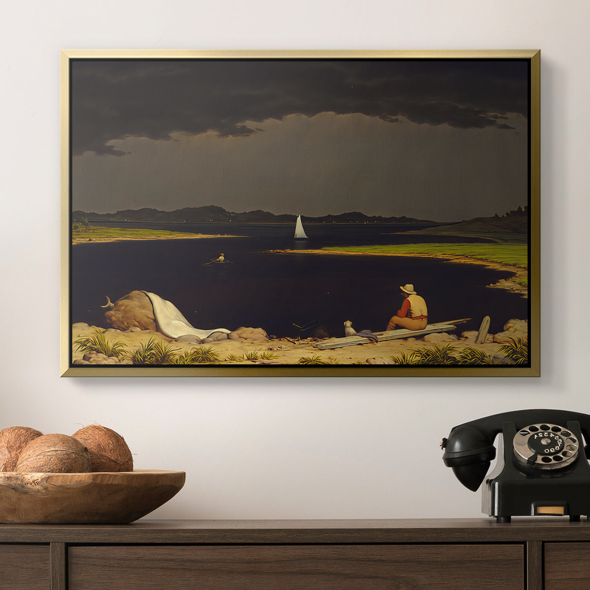 Approaching Thunder Storm, 1859 - Floater Framed Canvas Print