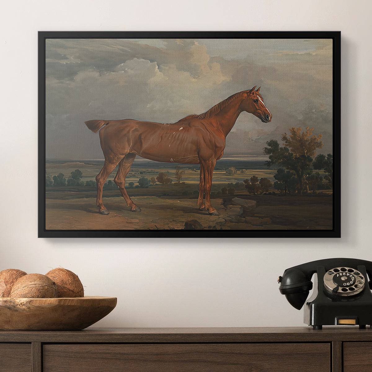 Hunter in a Landscape, 1810 - Floater Framed Canvas Print