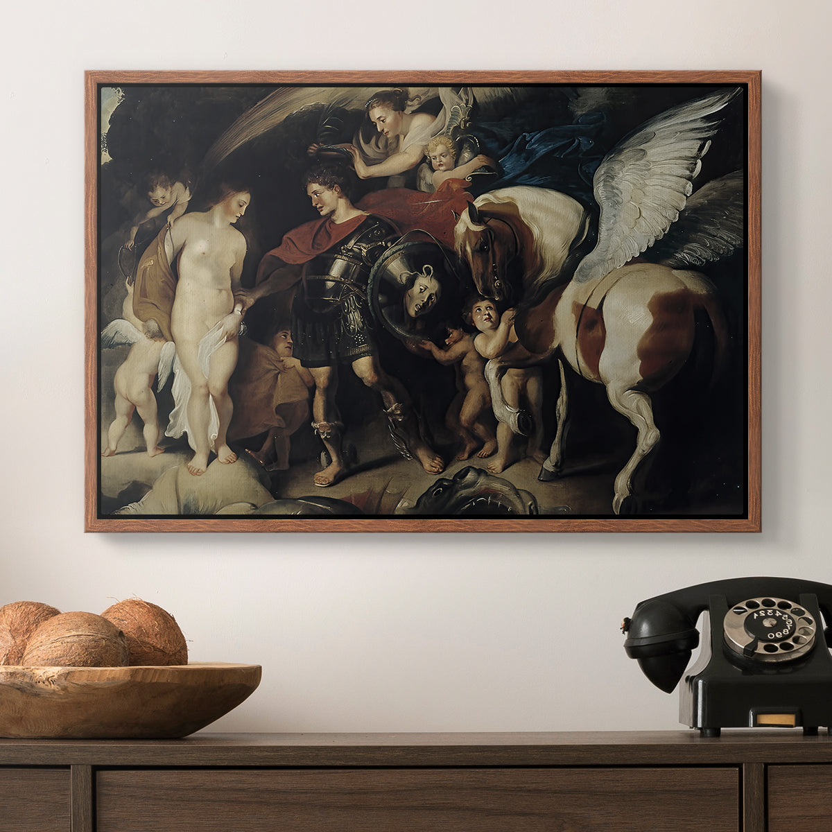 Perseus and Andromeda, c. 1620 - Floater Framed Canvas Print