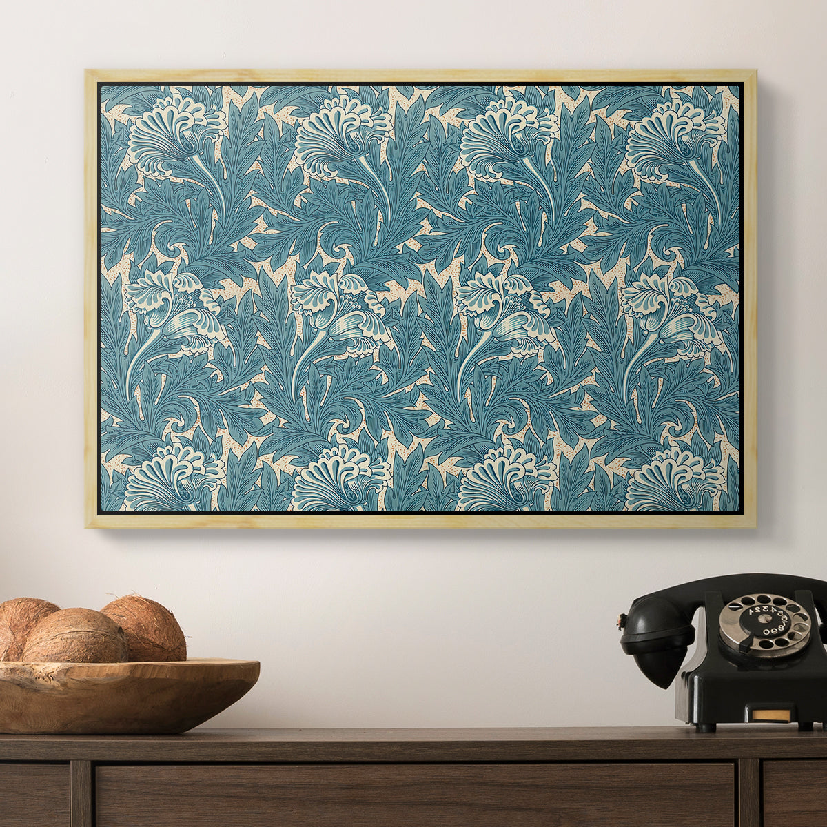 Tulip (Teal), 1875 - Floater Framed Canvas Print