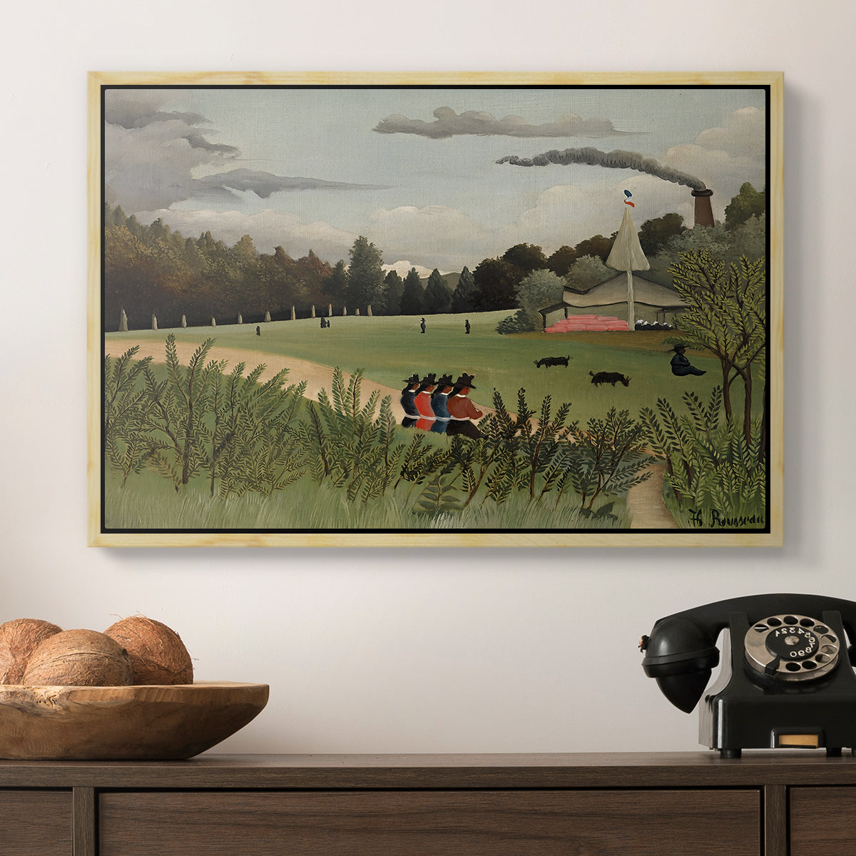 The Chair Factory at Alfortville, 1897 - Floater Framed Canvas Print