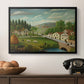 Pastoral Landscape with Stream, Fisherman and Strollers, 1875-1880 - Floater Framed Canvas Print