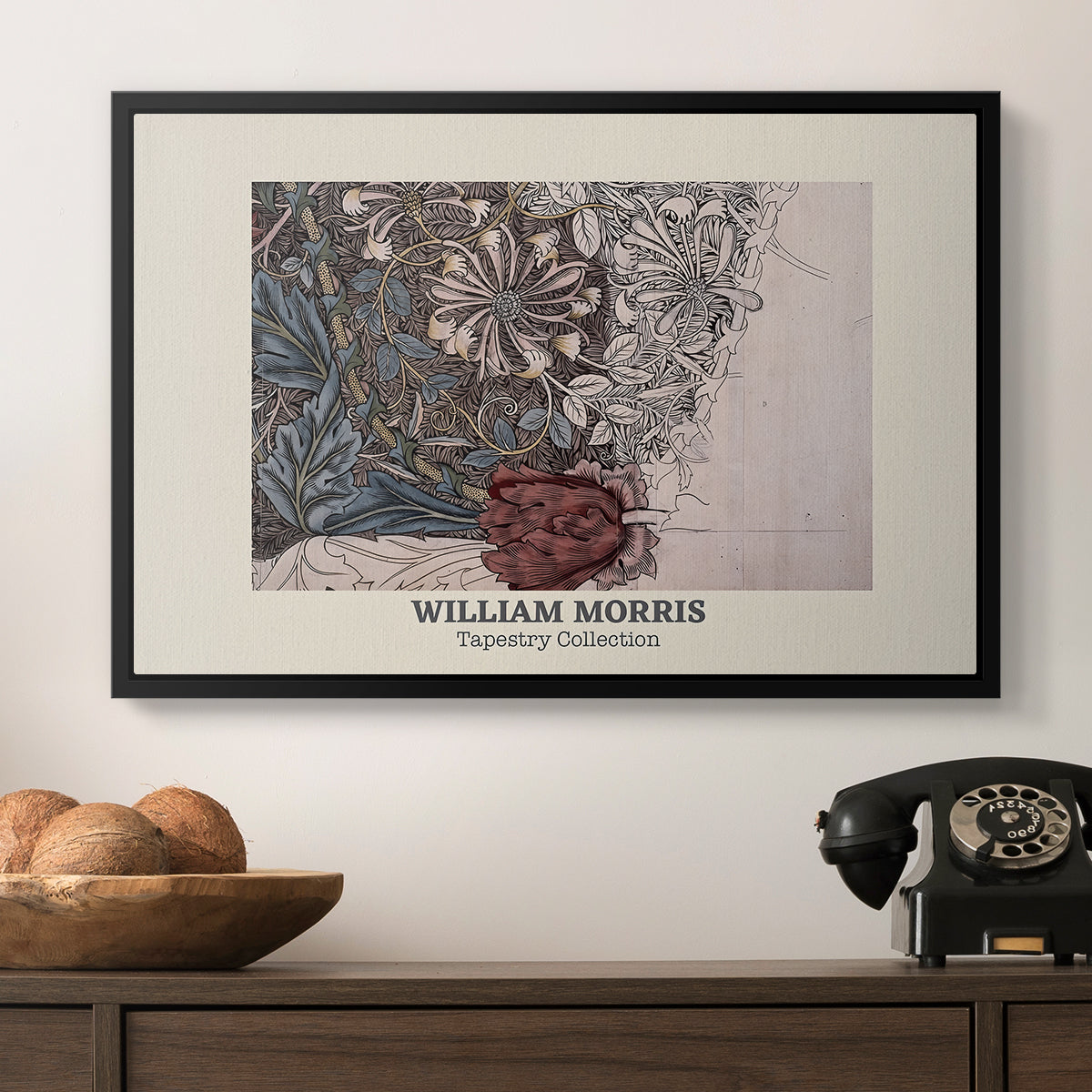 Honeysuckle (Tapestry Collection), 1874 - Floater Framed Canvas Print