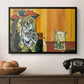Woman Yelling at a Cat Meme (Picasso Parody) - Floater Framed Canvas Print