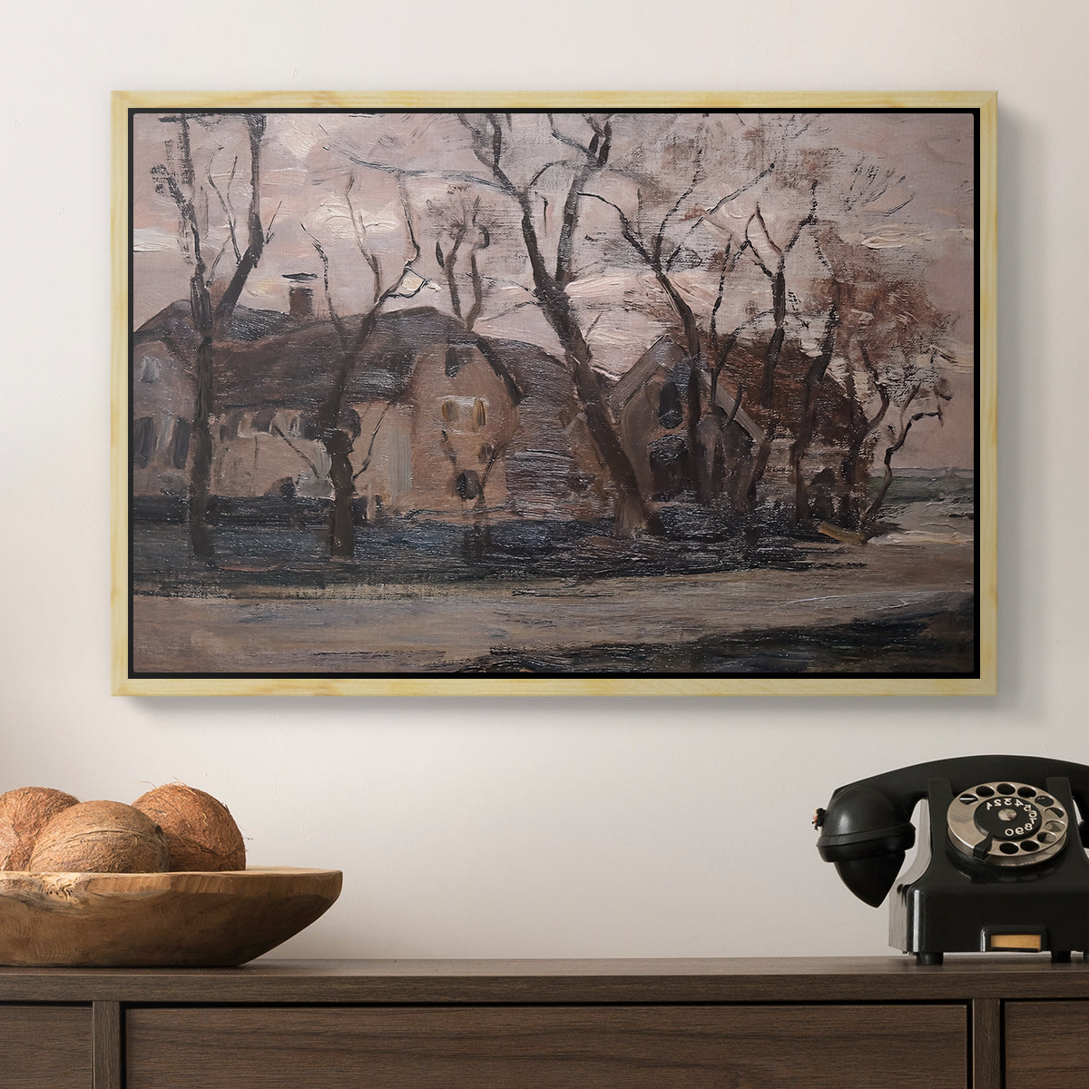 Farm near Duivendrecht in the Evening, c. 1905 - Floater Framed Canvas Print