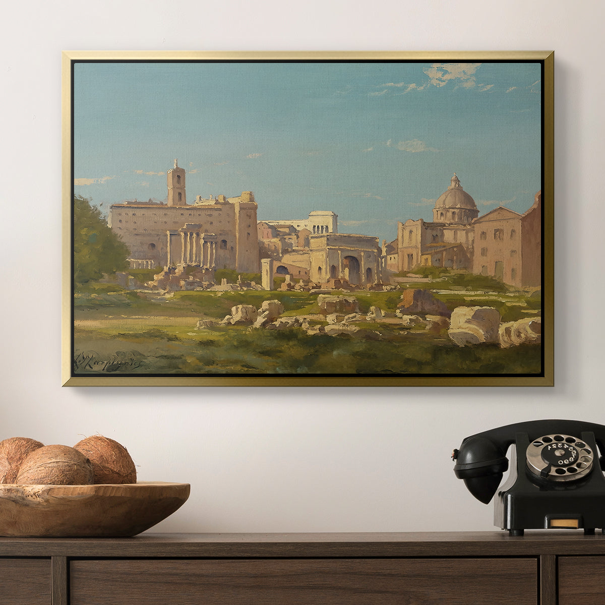 The Roman Forum, c. 1860 - Floater Framed Canvas Print