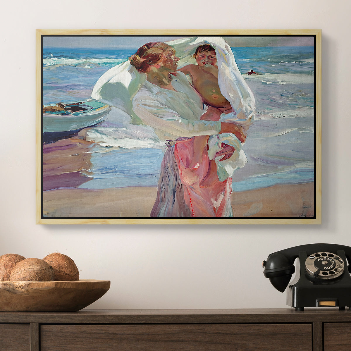 After Bathing, 1915 - Floater Framed Canvas Print