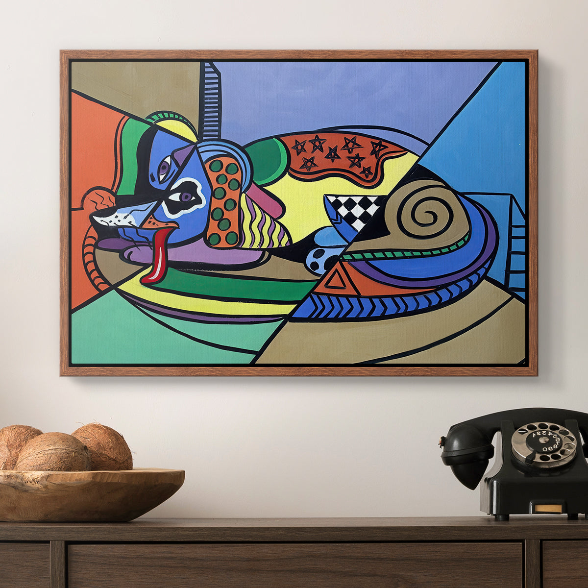 A Dog Named Picasso - Floater Framed Canvas Print