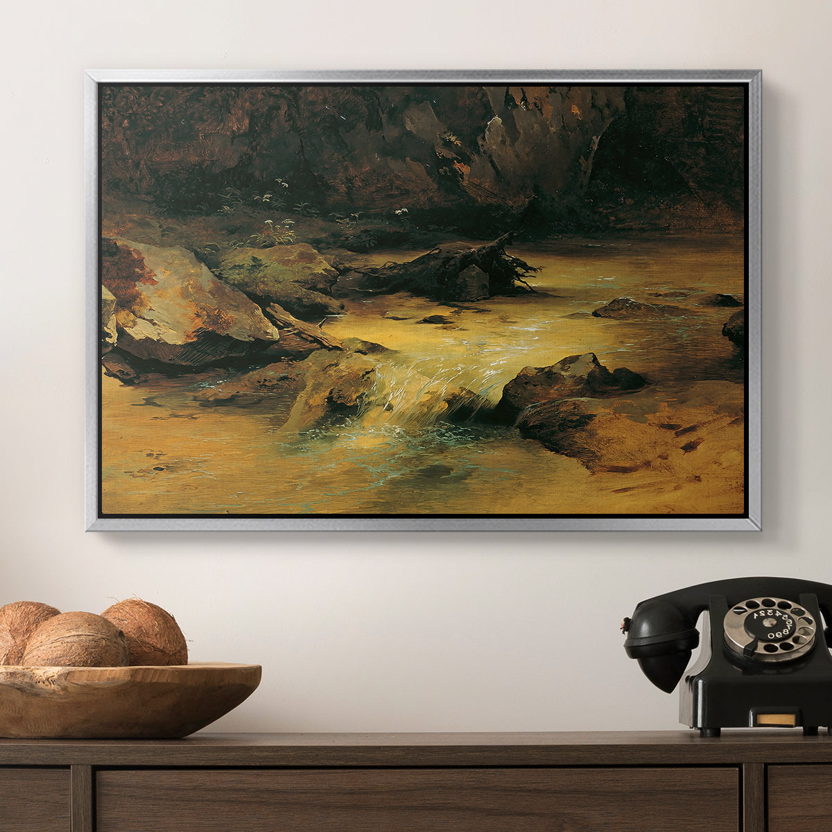 Wildbach (Wild Stream) - Floater Framed Canvas Print