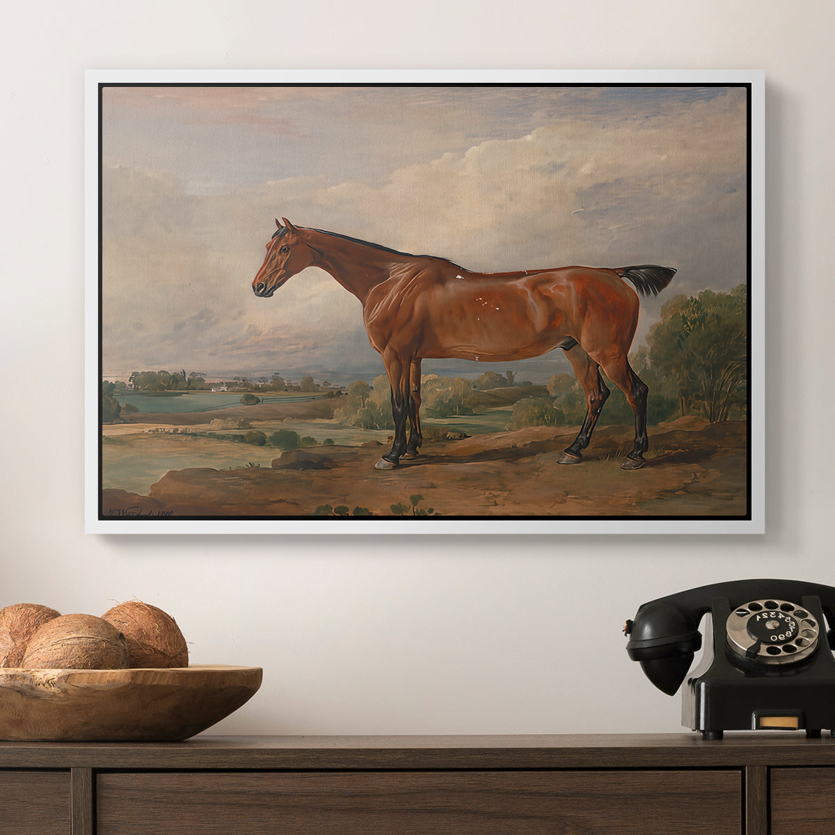 A Hunter in a Landscape, c. 1810 - Floater Framed Canvas Print