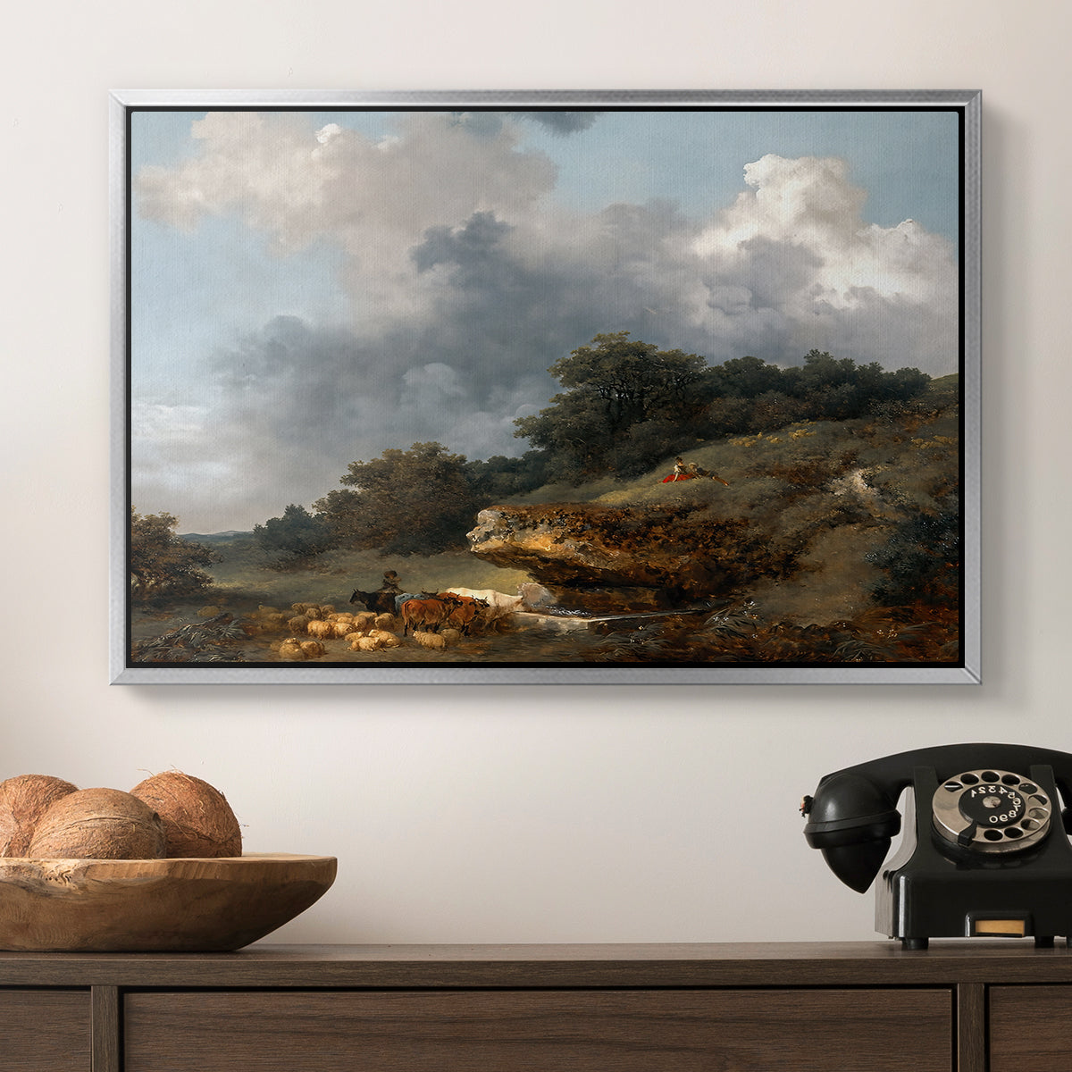 The Watering Place, c. 1765 - Floater Framed Canvas Print
