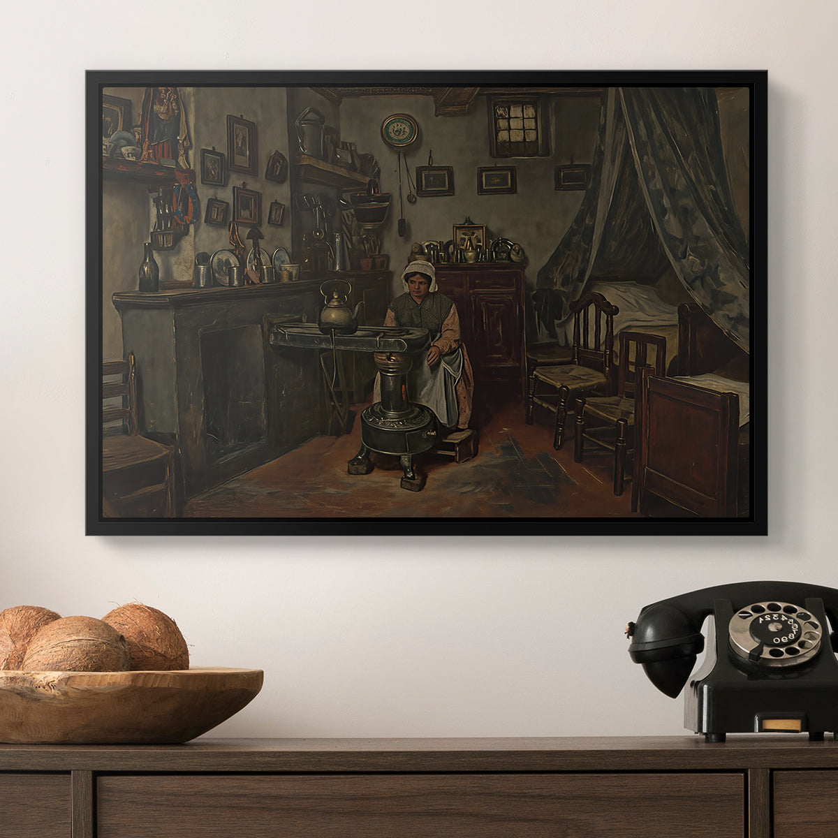 Interior, c. 1865-1870 - Floater Framed Canvas Print