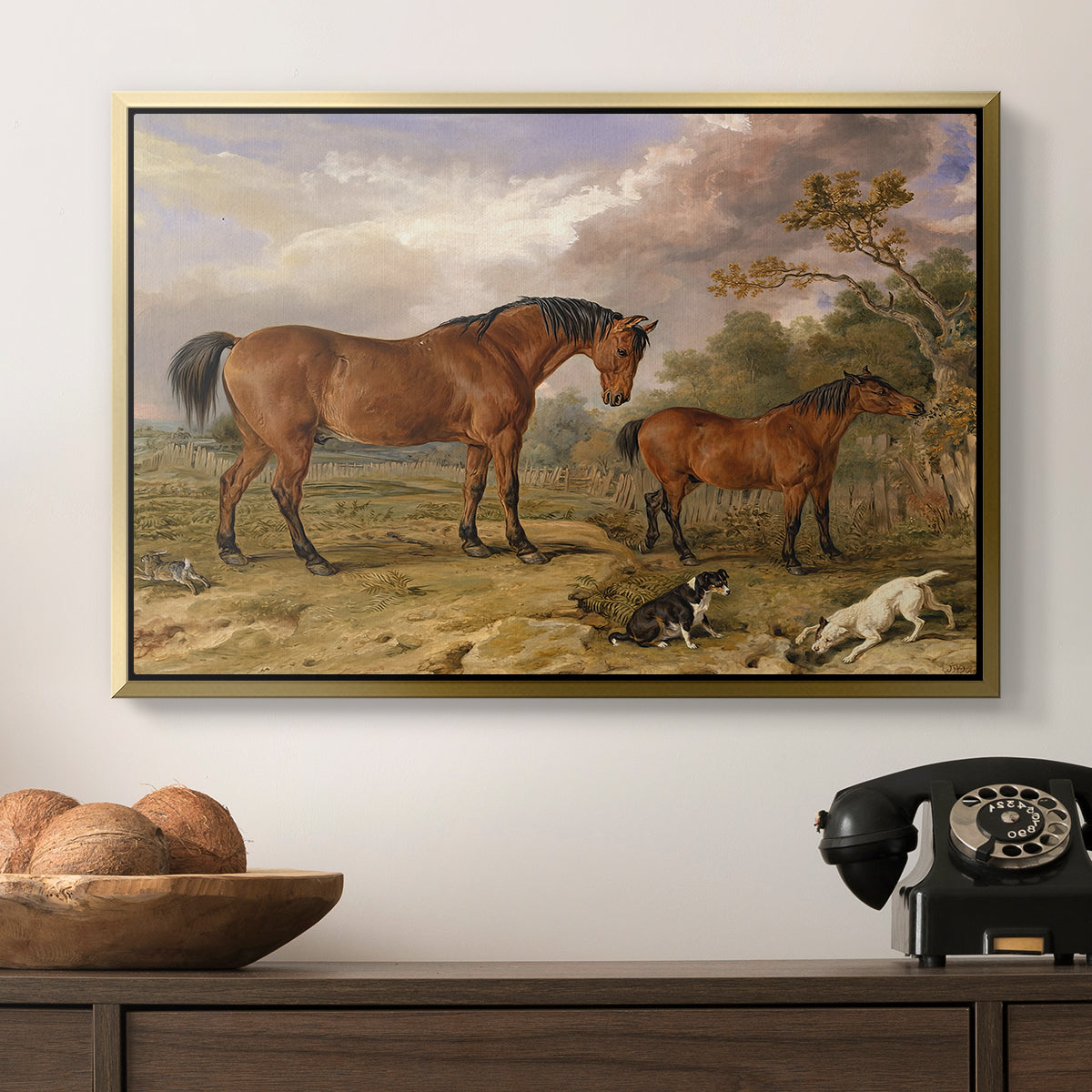 Portrait of Reformer, Blucher, Tory and Crib, Property of Rowland Alston, Esq., M.P., 1835 - Floater Framed Canvas Print