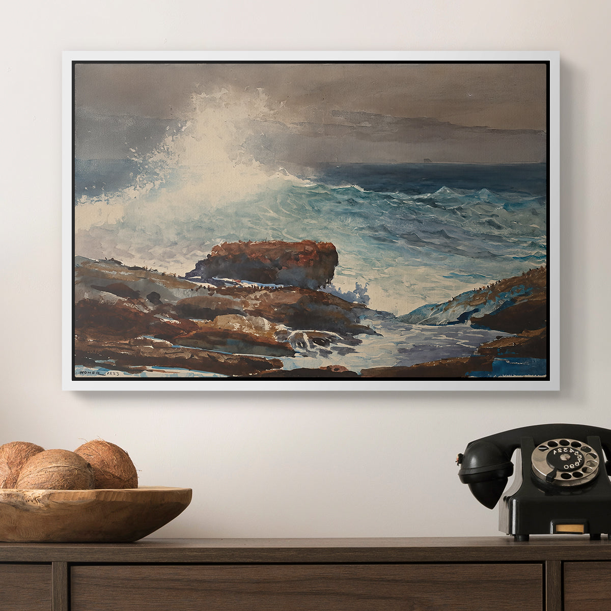 Incoming Tide, Scarboro, Maine, 1883 - Floater Framed Canvas Print