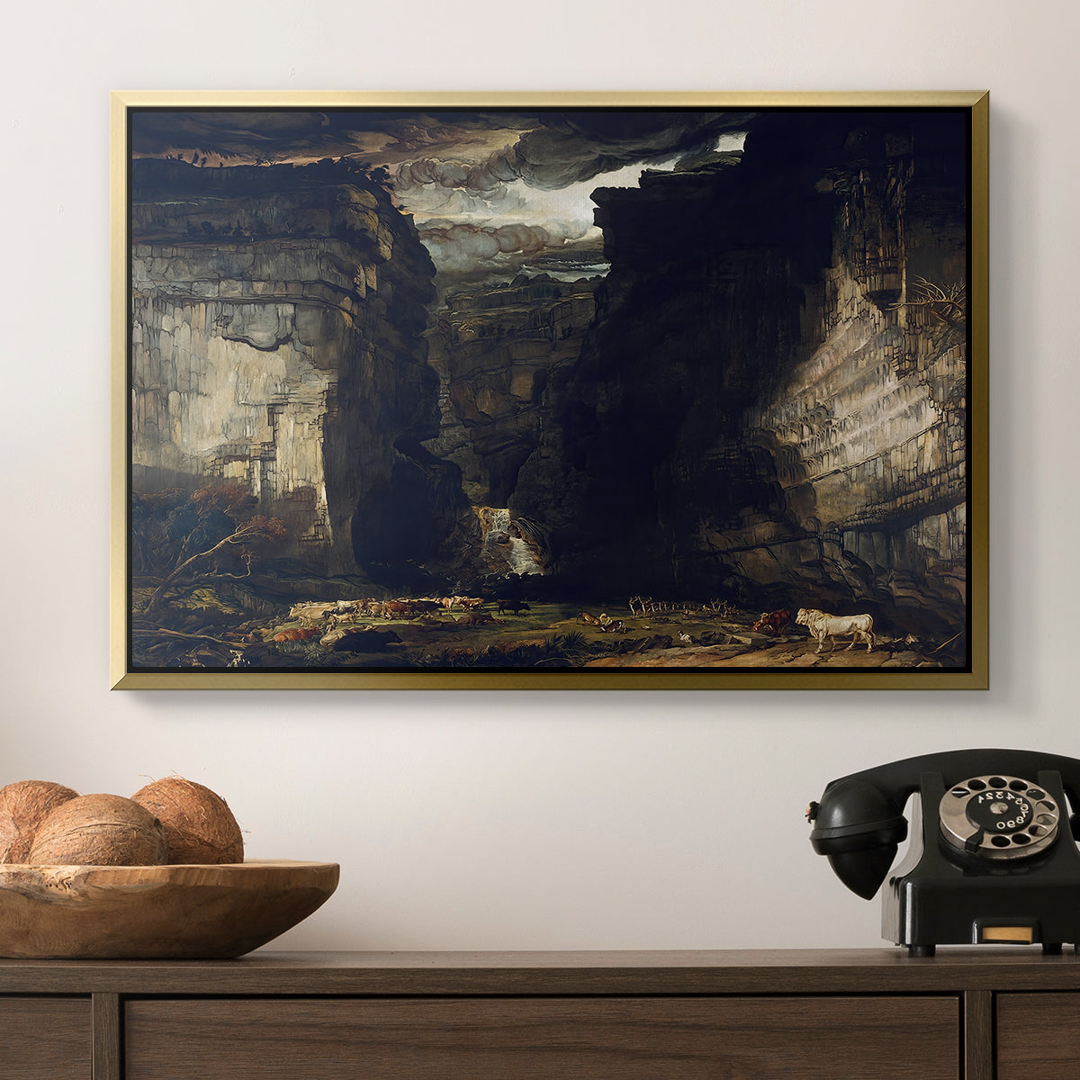Gordale Scar, c. 1811-1813 - Floater Framed Canvas Print