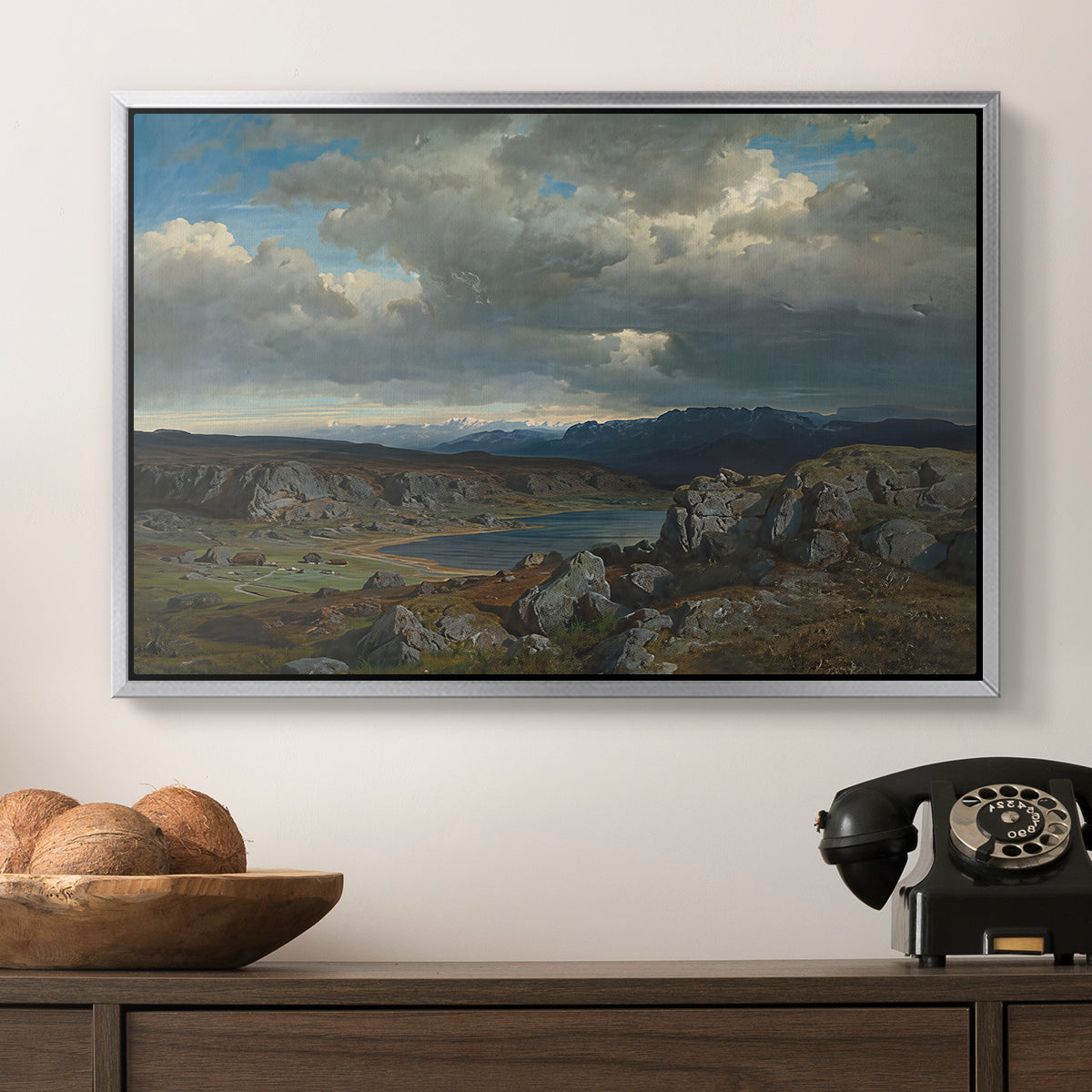Norwegian Highlands, 1857 - Floater Framed Canvas Print