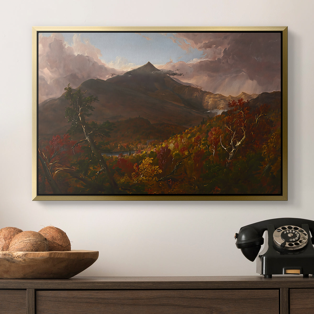 View of Schroon Mountain, Essex County, New York, After a Storm, 1838 - Floater Framed Canvas Print
