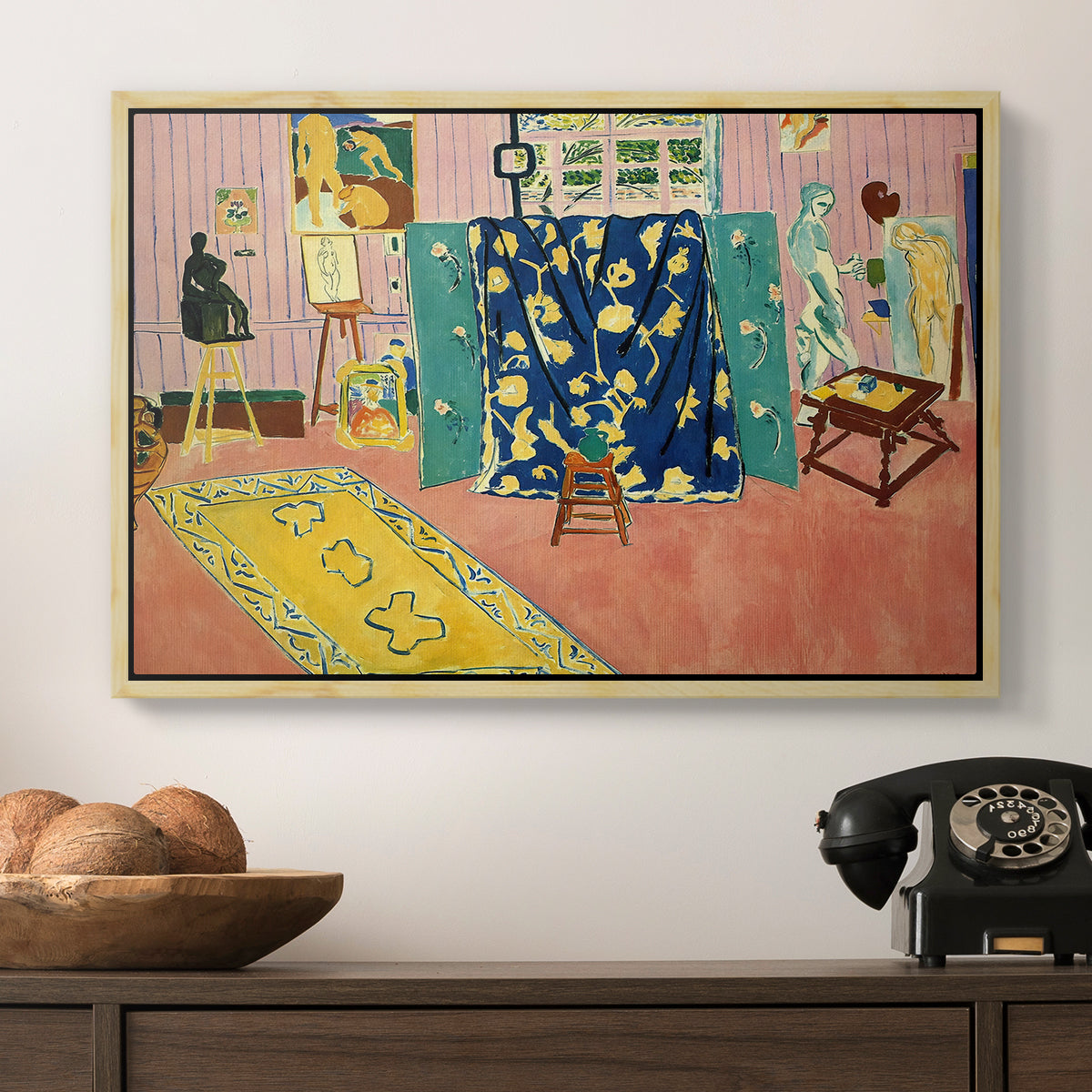 The Pink Studio (L'Atelier Rose), 1911 - Floater Framed Canvas Print