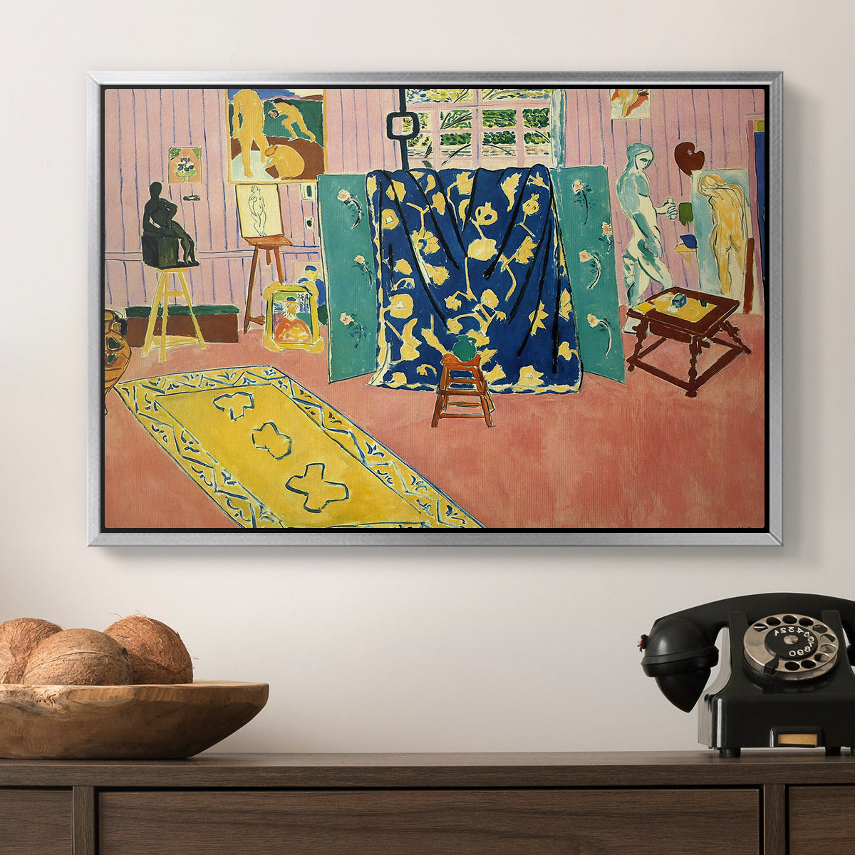 The Pink Studio (L'Atelier Rose), 1911 - Floater Framed Canvas Print