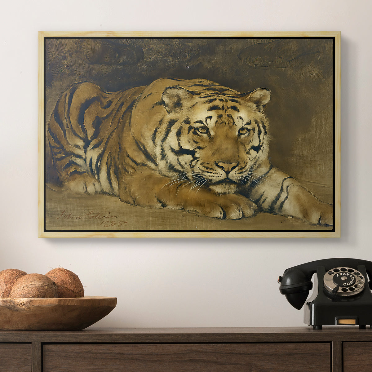 Study of a Tiger for Circe, 1885 - Floater Framed Canvas Print