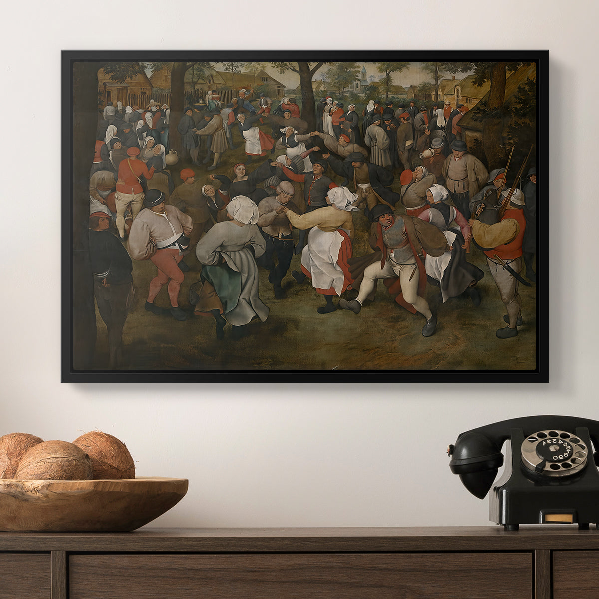The Wedding Dance, c. 1566 - Floater Framed Canvas Print