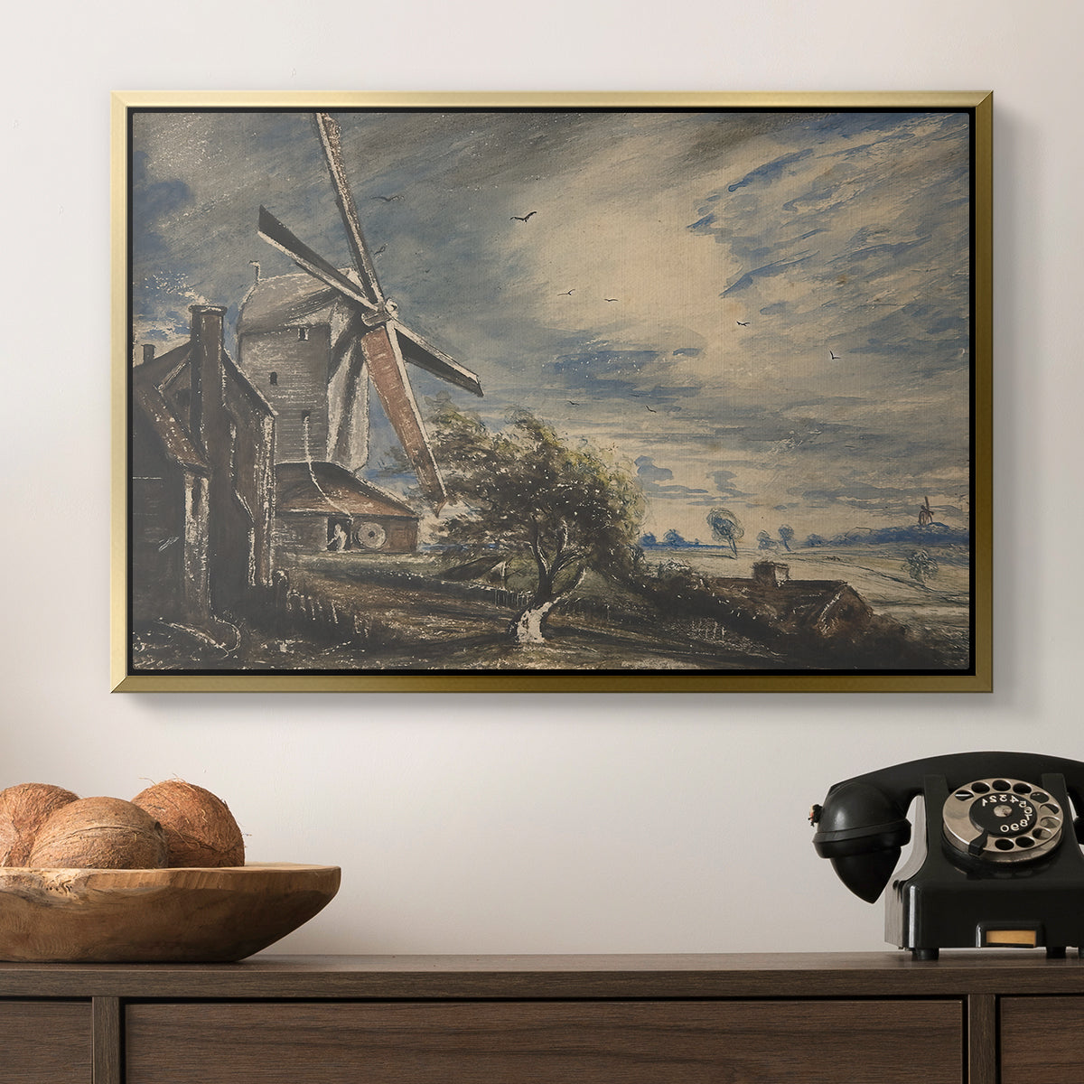 A Mill Near Colchester, c. 1833 - Floater Framed Canvas Print