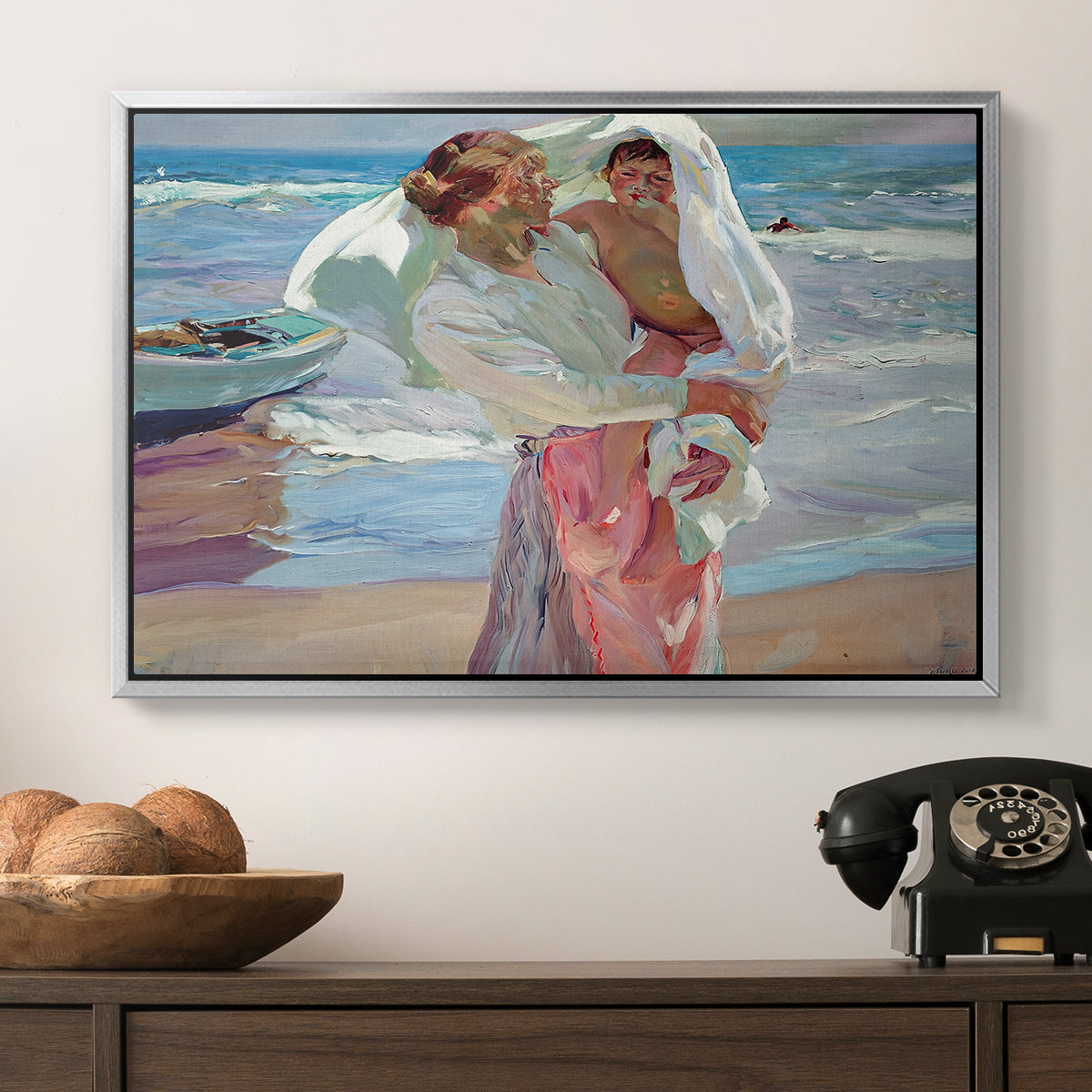 After Bathing, 1915 - Floater Framed Canvas Print