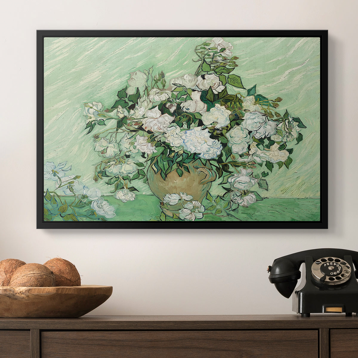 Roses, 1890 - Floater Framed Canvas Print