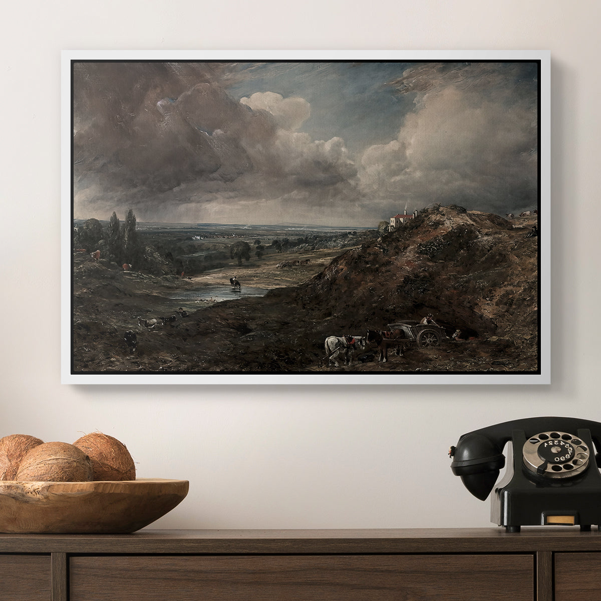 Branch Hill Pond, Hampstead Heath, c. 1828 - Floater Framed Canvas Print