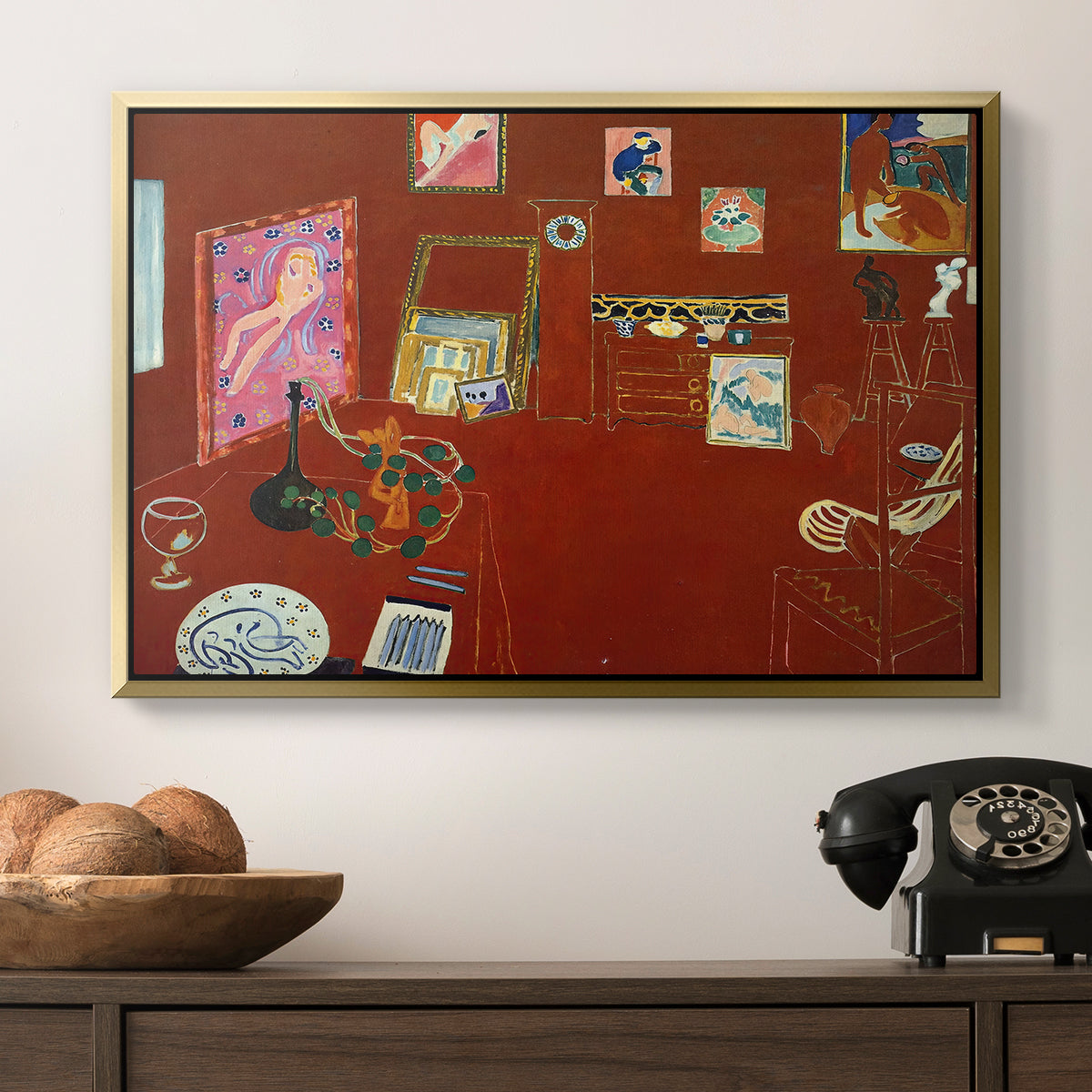 The Red Studio (L'Atelier Rouge), 1911 - Floater Framed Canvas Print