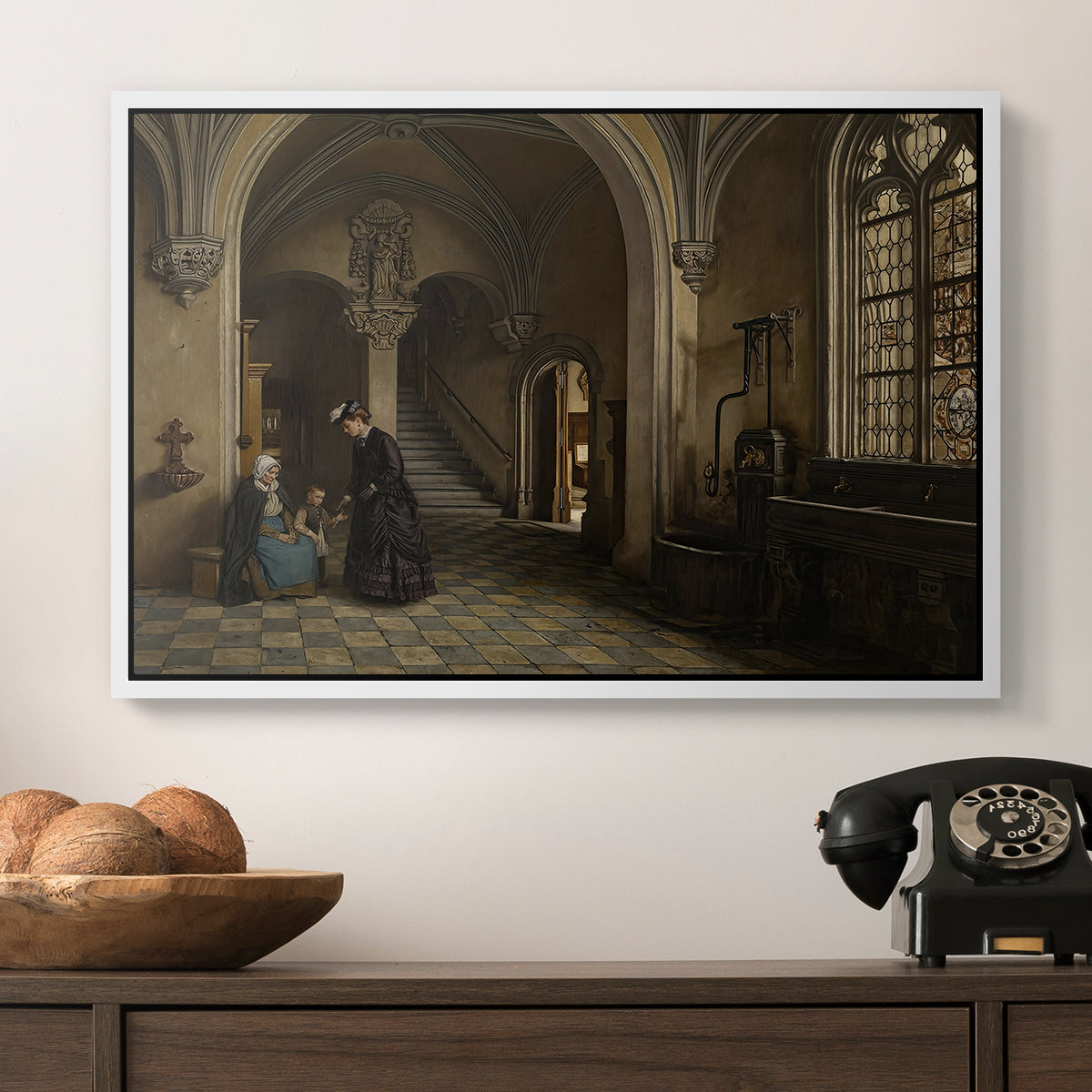 Interior of the Church of Saint Paul in Antwerp, c. 1865-1869 - Floater Framed Canvas Print