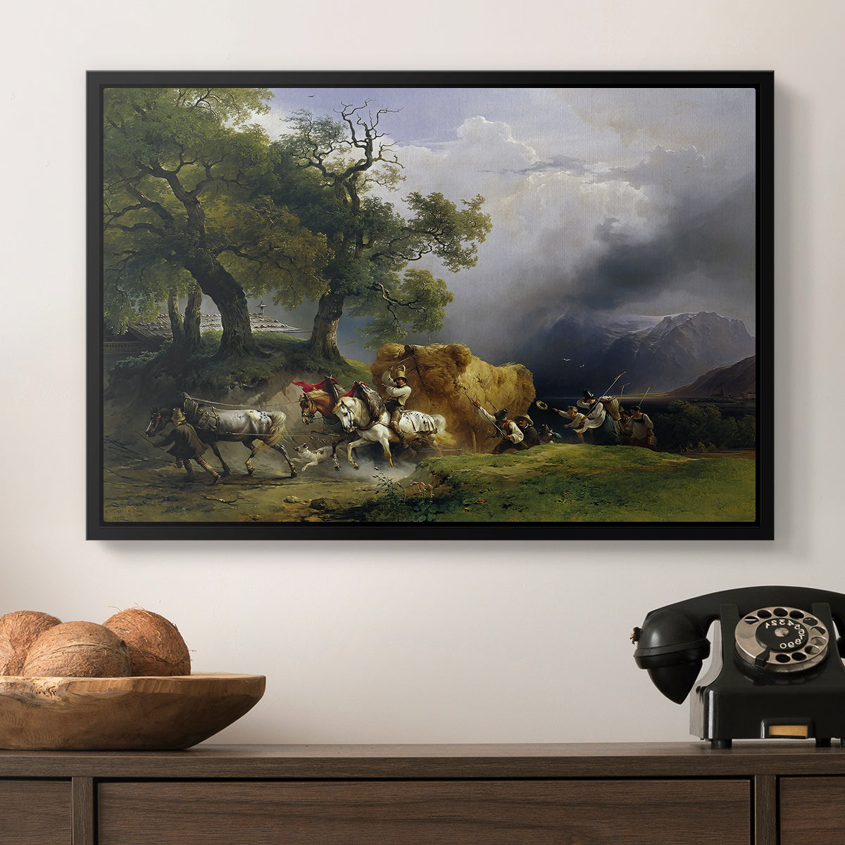 The Harvest Wagon (Der Heuwagen), c. 1850 - Floater Framed Canvas Print