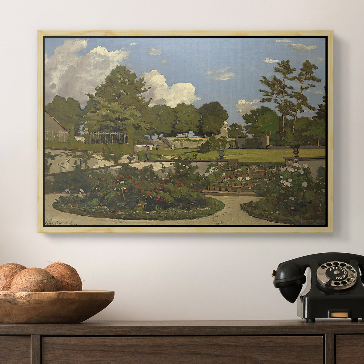 The Painter's Garden at Saint-Privé, 1886 - Floater Framed Canvas Print