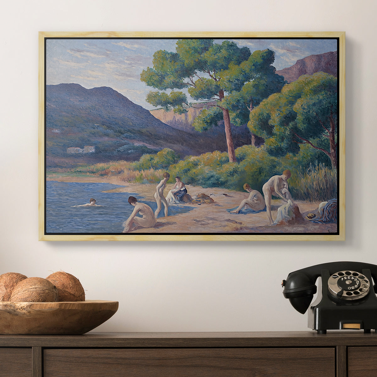 Bathers in Saint-Tropez, c. 1909 - Floater Framed Canvas Print