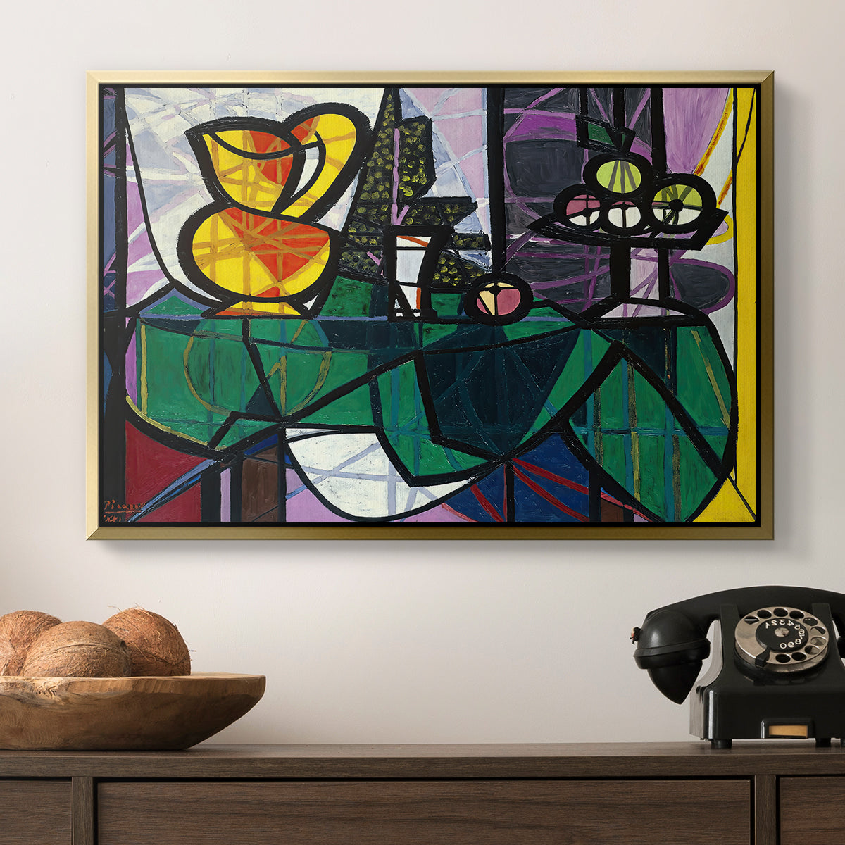 Pitcher and Bowl of Fruit, 1931 - Floater Framed Canvas Print