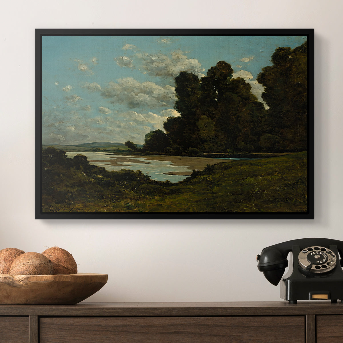 The River Loire at Nevers, 1901 - Floater Framed Canvas Print