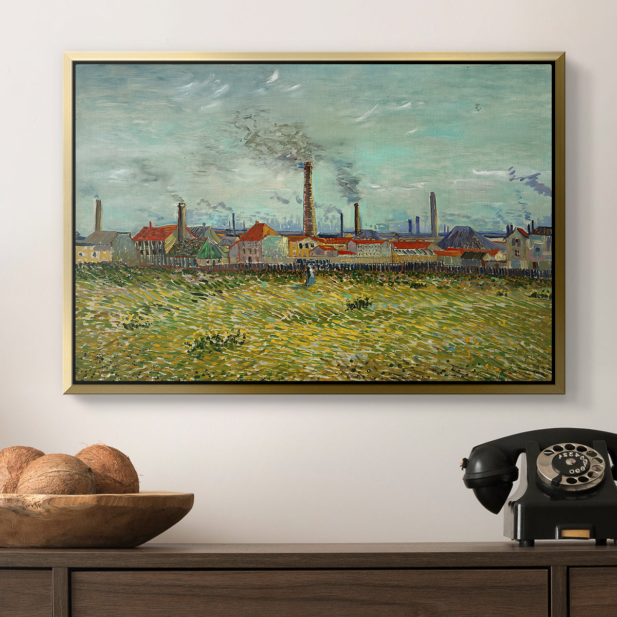 Factories at Clichy, 1887 - Floater Framed Canvas Print