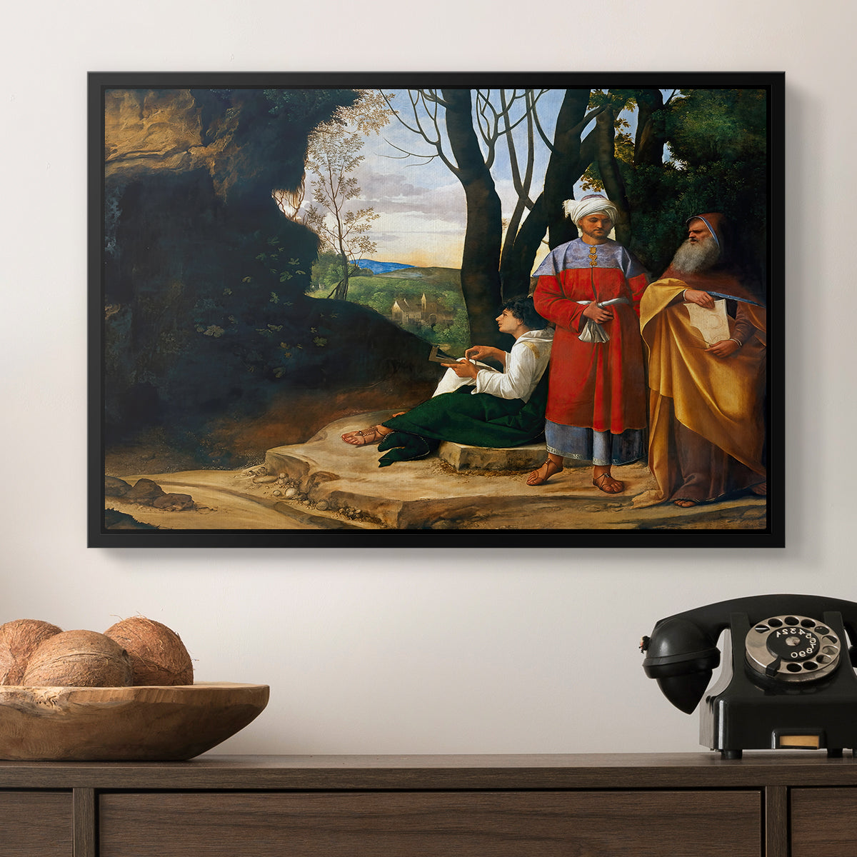 The Three Philosophers, c. 1508-1509 - Floater Framed Canvas Print