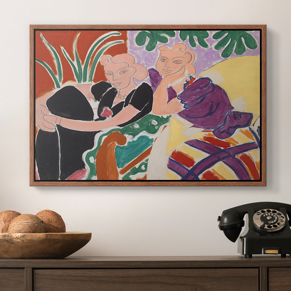 The Conversation, 1938 - Floater Framed Canvas Print