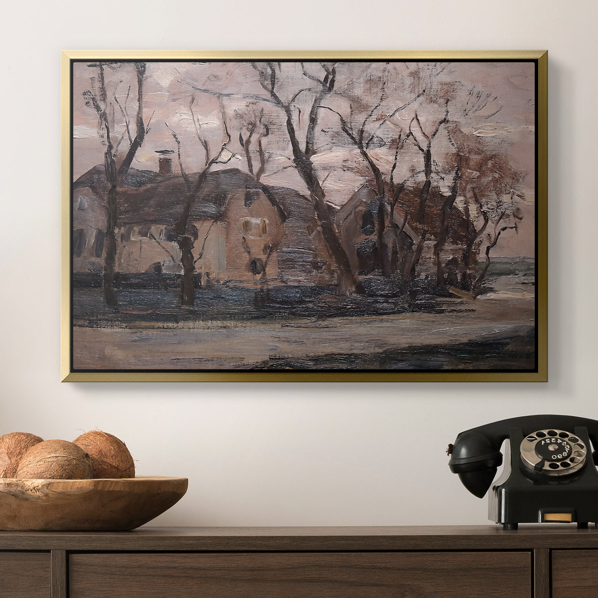 Farm near Duivendrecht in the Evening, c. 1905 - Floater Framed Canvas Print