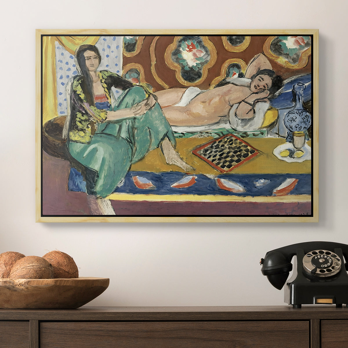 Odalisques Playing Checkers (Odalisques jouant aux dames), 1928 - Floater Framed Canvas Print