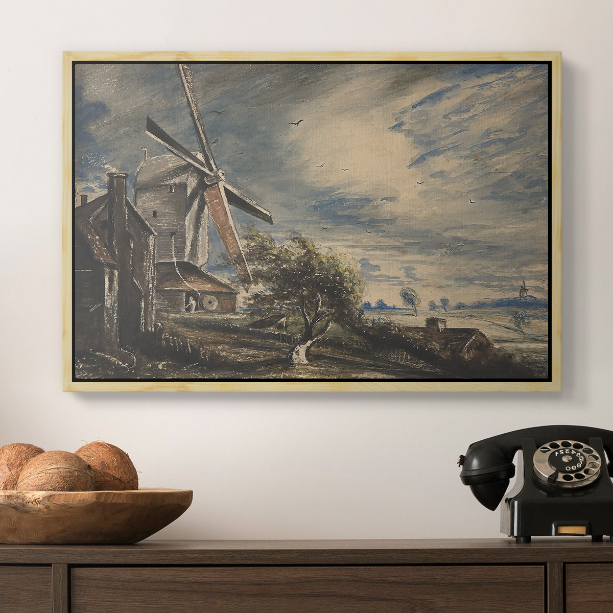 A Mill Near Colchester, c. 1833 - Floater Framed Canvas Print
