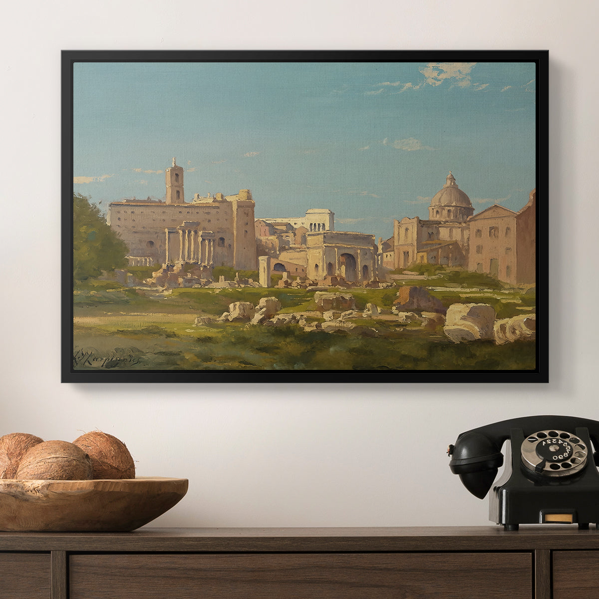 The Roman Forum, c. 1860 - Floater Framed Canvas Print