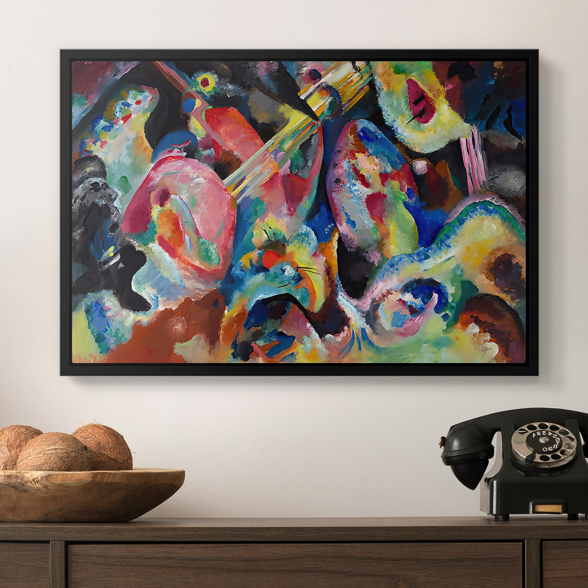 Improvisation. Deluge, 1913 - Floater Framed Canvas Print