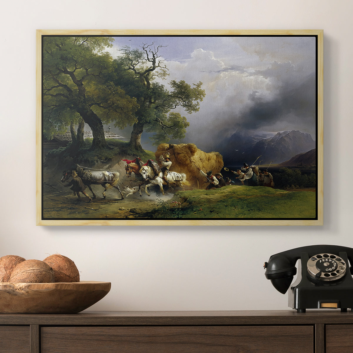 The Harvest Wagon (Der Heuwagen), c. 1850 - Floater Framed Canvas Print